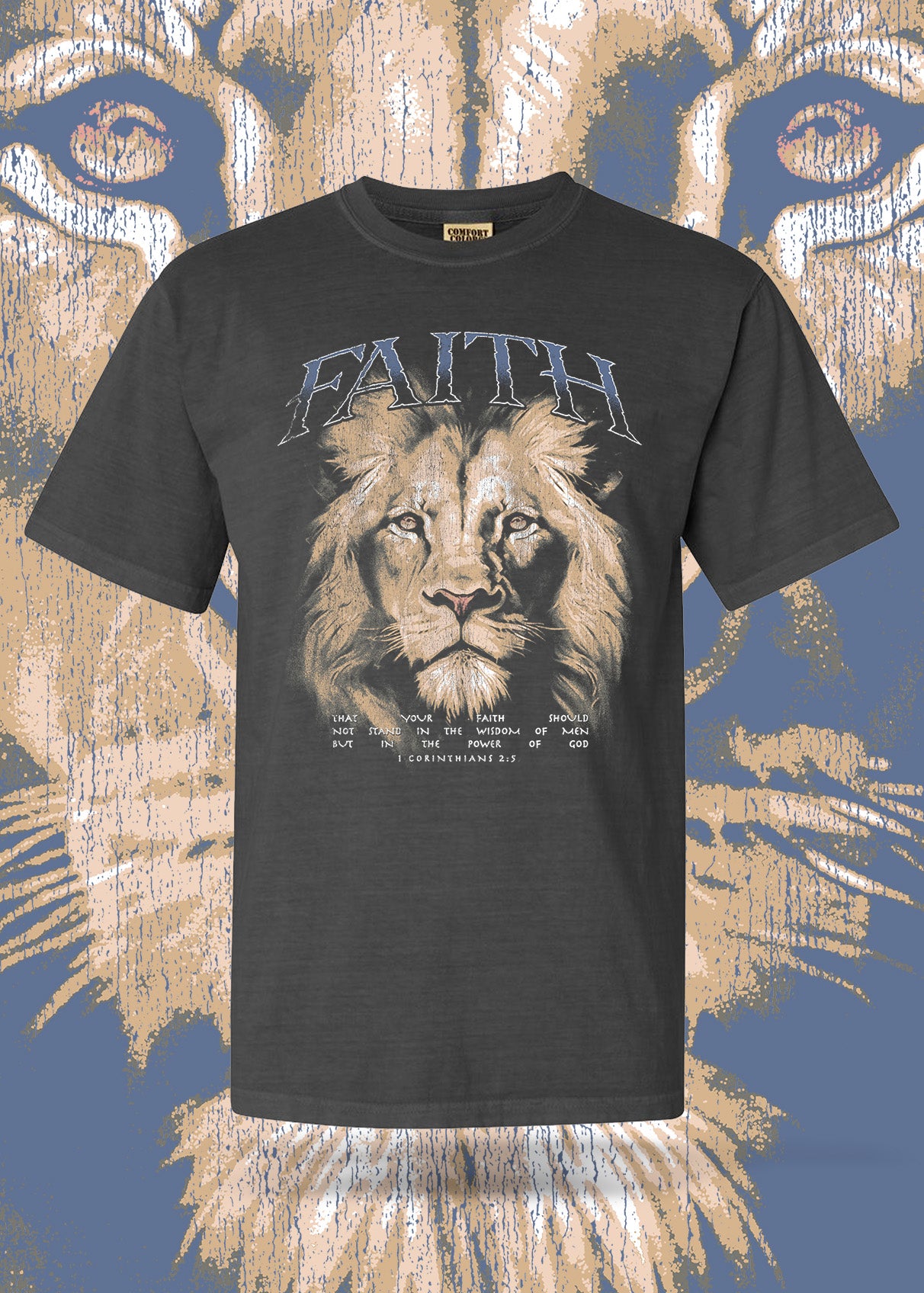 Lion Faith T-Shirt: Dark Grey
